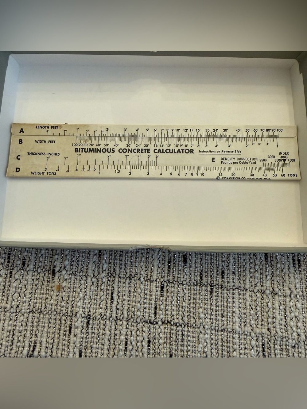 Vintage Bituminous Concrete Calculator Slide Rule Standard Bitulithic Company